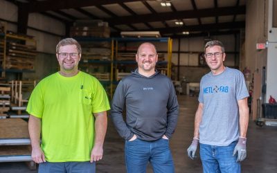 Metl-Fab employees in fabrication shop representing skilled trades and installation teams